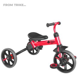 Yvolution YVelo Flippa Ewolucyjny rower biegowy 3w1 - czerwony