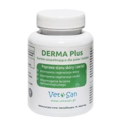 VETOSAN DERMA Plus - kompleks witamin na zdrową skórę i sierść dla psa i kota - 60 tabletek