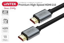 Kabel HDMI Unitek Y-C140LGY PREMIUM HDMI 2.0 5m
