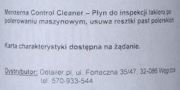 Menzerna Control Cleaner 500ml - środek czyszczący, wspomagający inspekcję lakieru