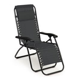 Leżak fotel ogrodowy plażowy składany relax czarny