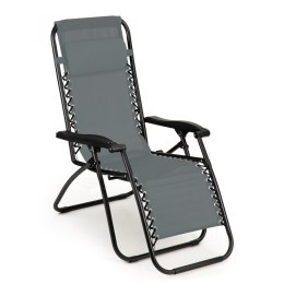 Leżak fotel ogrodowy plażowy składany relax szary
