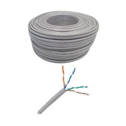 Kabel sieciowy LAN cat 6 UTP, szary, 100m , CCA, Netrack