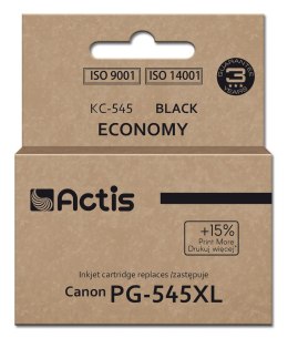 Tusz Actis KC-545 do drukarki Canon, zamiennik Canon PG-545XL; Supreme; 15 ml; 207 stron; czarny. Drukuje więcej o 15% względem 