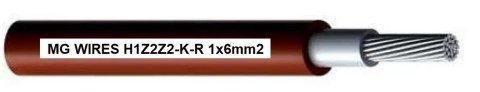 Przewód fotowoltaiczny // MG Wires // 1x6mm2, 0,6/1kV czerwony H1Z2Z2-K-R-6mm2 RD, szpula 500m