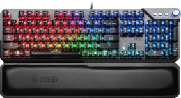 MSI Gaming Keyboard VIGOR GK71 SONIC BLUE Gaming Keyboard Innovative Smart Dual Touch Volume Scroll RGB LED light US Wired Black