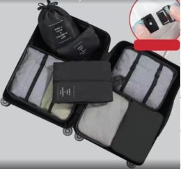 Organizery do walizki zestaw podróżny 7 sztuk akcesoria do przechowywania ubrań torby wodoodporne kosmetyczka worek na buty czar
