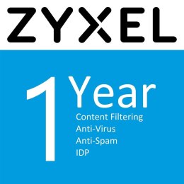 Licencja Zyxel do USG Flex 200, 1 YR Web Filtering(CF)/Anti-Malware/IPS(IDP)/Application Patrol/Email Security(Anti-Spam)/SecuRe
