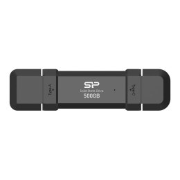 Dysk zewnętrzny SSD Silicon Power DS72 500GB USB-A USB-C 1050/850 MB/s Czarny