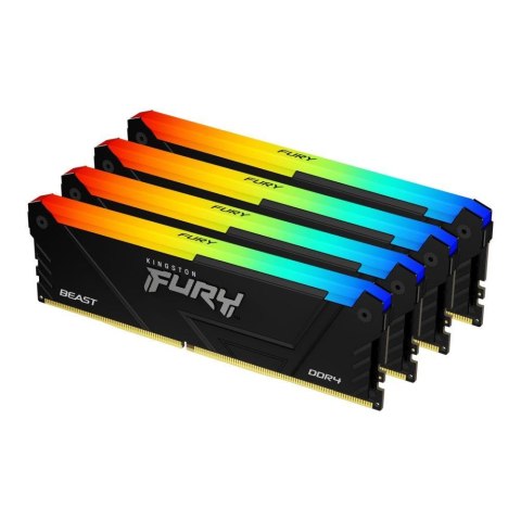 Pamięć DDR4 Kingston Fury Beast RGB 128GB (4x32GB) 2666MHz CL16 1,2V 2Gx8 czarna