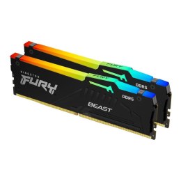 Pamięć DDR5 Kingston FURY Beast RGB 16GB (2x8GB) 5200MHz CL40 1,25V Black XMP