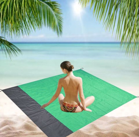 Wodoodporny koc plażowy 200*210 cm - zielony