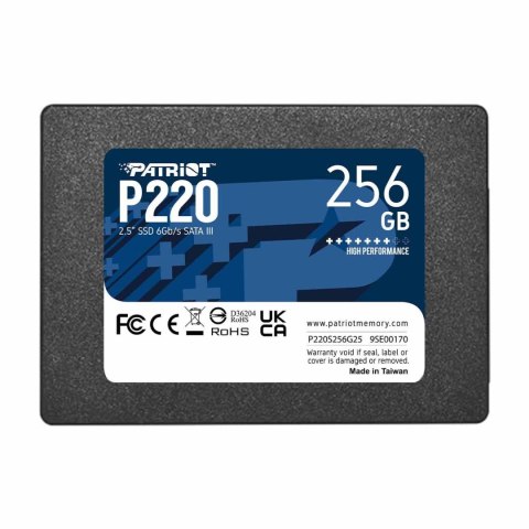 Dysk SSD Patriot P220 256GB 2.5" SATA3 (550/490 MB/s) 7mm Dysk SSD Patriot P220 256GB 2.5" SATA3 (550/490 MB/s) 7mm