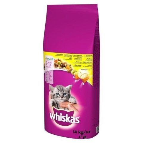 WHISKAS Junior z kurczakiem - sucha karma dla kota - 14 kg WHISKAS Junior z kurczakiem - sucha karma dla kota - 14 kg