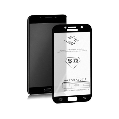 Qoltec Hartowane szkło ochronne PREMIUM do Samsung Galaxy A3 2017 | 5D | CZARNE | PEŁNE Qoltec Hartowane szkło ochronne PREMIUM do Samsung Galaxy A3 2017 | 5D | CZARNE | PEŁNE
