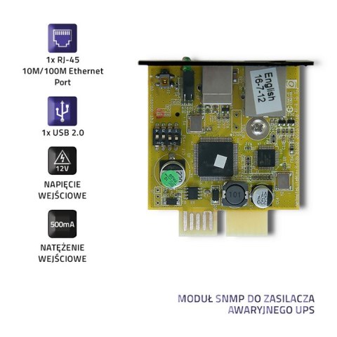 Qoltec Moduł SNMP do zasilacza awaryjnego UPS Qoltec Moduł SNMP do zasilacza awaryjnego UPS