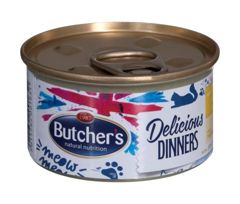 Butcher's Delicious Dinners Cat z kurczakiem i indykiem - mokra karma dla kota w formie musu - puszka 85 g Butcher's Delicious Dinners Cat z kurczakiem i indykiem - mokra karma dla kota w formie musu - puszka 85 g