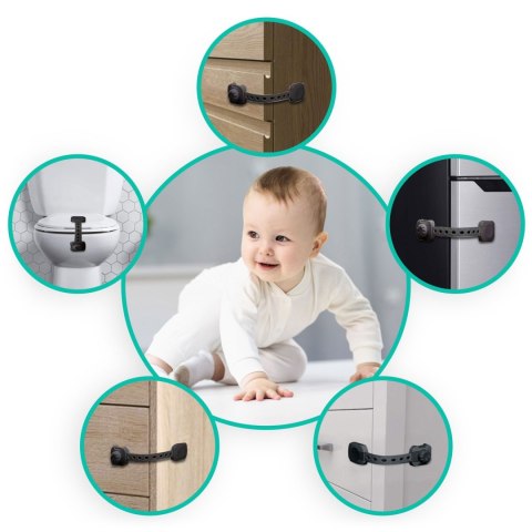ZABEZPIECZENIE OTWIERANIA SZAFEK RICOKIDS 798202 6 SZT CZARNE