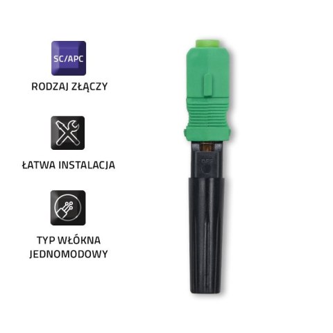 Qoltec Szybkozłącze światłowodowe SC/APC | Singlemode | 0.9 | Zestaw 10szt. Qoltec Szybkozłącze światłowodowe SC/APC | Singlemode | 0.9 | Zestaw 10szt.