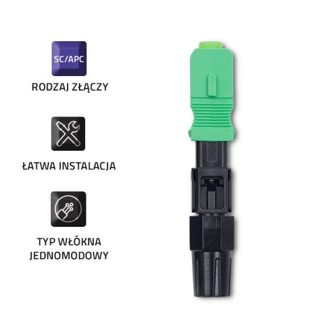 Qoltec Szybkozłącze światłowodowe SC/APC | Singlemode | 3.0mm Qoltec Szybkozłącze światłowodowe SC/APC | Singlemode | 3.0mm