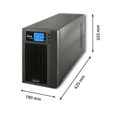 Qoltec Zasilacz awaryjny UPS | On-line | Pure Sine Wave | 3kVA | 2.4kW | LCD | USB Qoltec Zasilacz awaryjny UPS | On-line | Pure Sine Wave | 3kVA | 2.4kW | LCD | USB