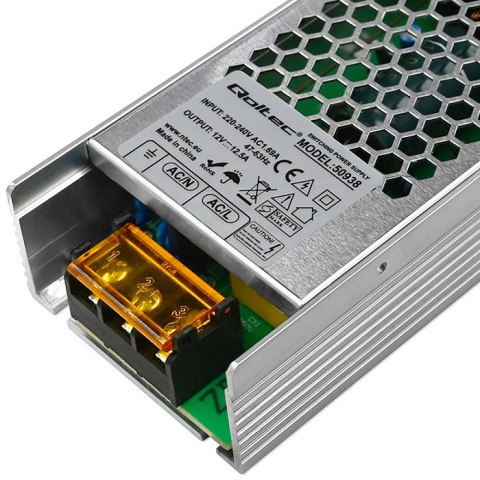 Qoltec Zasilacz impulsowy LED IP20 | 150W | 12V | 12.5A | Slim Qoltec Zasilacz impulsowy LED IP20 | 150W | 12V | 12.5A | Slim