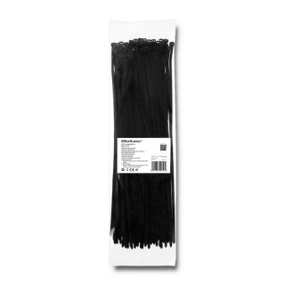 Qoltec Opaska zaciskowa | 4.8*350mm | Nylon UV | Czarna