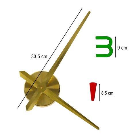 Zegar ścienny naklejany 4 cyfry 80-90 cm żółte wskazówki kolorowy Zegar ścienny naklejany 4 cyfry 80-90 cm żółte wskazówki kolorowy