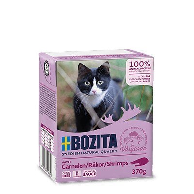 BOZITA Mięsne kawałki z krewetkami w sosie 370g BOZITA Mięsne kawałki z krewetkami w sosie 370g