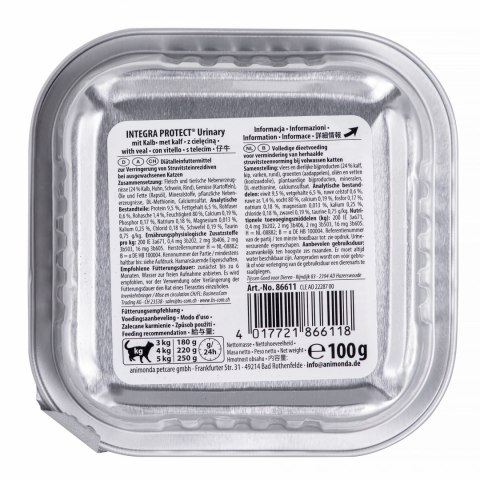 ANIMONDA Integra Protect Harnsteine dla kota smak: cielęcina - tacka 100g ANIMONDA Integra Protect Harnsteine dla kota smak: cielęcina - tacka 100g