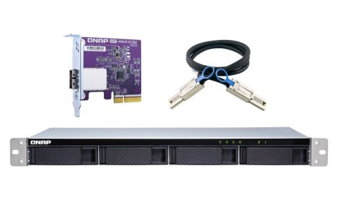 Qnap TL-R400S Expansion unit, 1U rackmount, 4x 2.5/3.5" SATA, with a QXP-400eS-A1164 PCIe SATA host card and 1 SFF-8088 to SFF-8 Qnap TL-R400S Expansion unit, 1U rackmount, 4x 2.5/3.5" SATA, with a QXP-400eS-A1164 PCIe SATA host card and 1 SFF-8088 to SFF-8