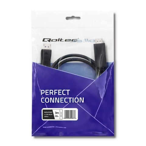 Qoltec DisplayPort v1.2 męski | HDMI męski | 5K| 3m Qoltec DisplayPort v1.2 męski | HDMI męski | 5K| 3m