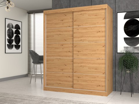 Szafa z drzwiami przesuwnymi i ozdobnymi szprosami IGA 160x61xH200 artisan Szafa z drzwiami przesuwnymi i ozdobnymi szprosami IGA 160x61xH200 artisan