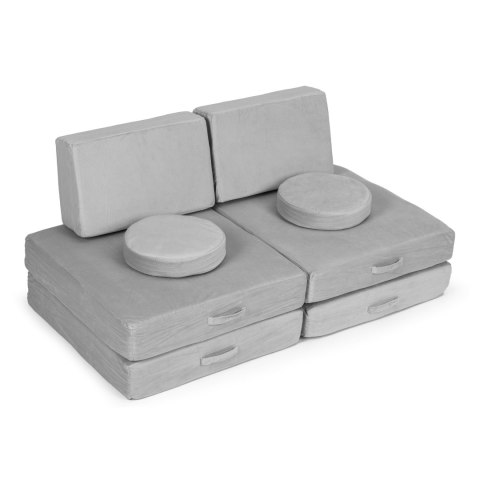 Sofa modułowa duża składana dla dzieci DIY 8 miękkich poduch - szara ECOTOYS Sofa modułowa duża składana dla dzieci DIY 8 miękkich poduch - szara ECOTOYS