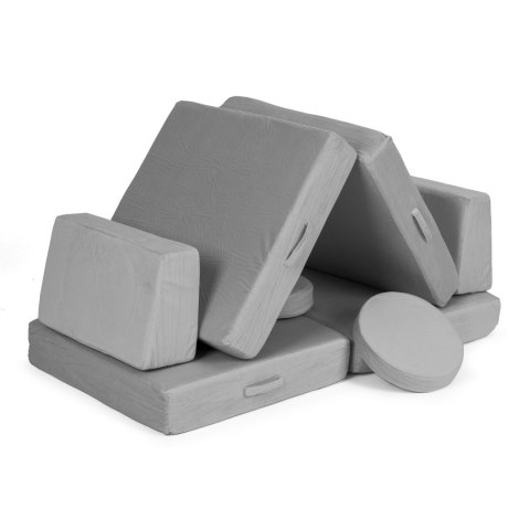 Sofa modułowa duża składana dla dzieci DIY 8 miękkich poduch - szara ECOTOYS Sofa modułowa duża składana dla dzieci DIY 8 miękkich poduch - szara ECOTOYS