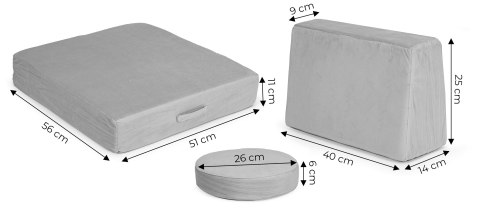 Sofa modułowa duża składana dla dzieci DIY 8 miękkich poduch - szara ECOTOYS Sofa modułowa duża składana dla dzieci DIY 8 miękkich poduch - szara ECOTOYS