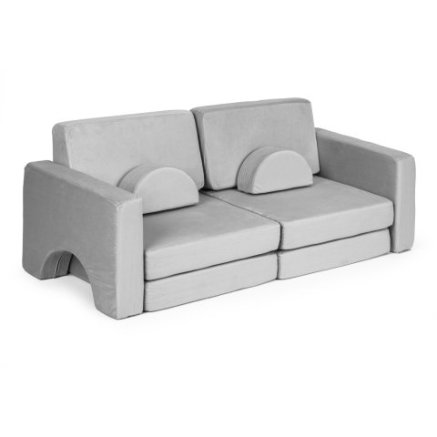 Sofa składana modułowa dla dzieci duża 2 osobowa DIY 8 miękkich poduch - szara ECOTOYS Sofa składana modułowa dla dzieci duża 2 osobowa DIY 8 miękkich poduch - szara ECOTOYS