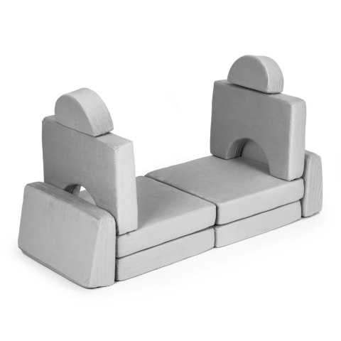 Sofa składana modułowa dla dzieci duża 2 osobowa DIY 8 miękkich poduch - szara ECOTOYS Sofa składana modułowa dla dzieci duża 2 osobowa DIY 8 miękkich poduch - szara ECOTOYS