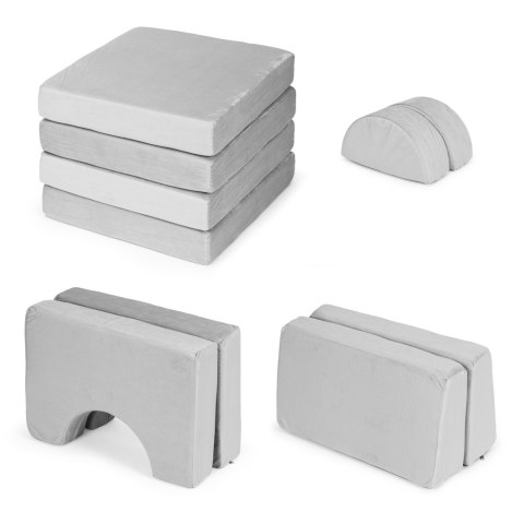 Sofa składana modułowa dla dzieci duża 2 osobowa DIY 8 miękkich poduch - szara ECOTOYS Sofa składana modułowa dla dzieci duża 2 osobowa DIY 8 miękkich poduch - szara ECOTOYS