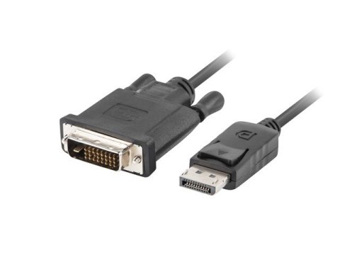 Kabel Lanberg CA-DPDV-10CU-0010-BK (DisplayPort M - DVI-D M; 1m; kolor czarny) Kabel Lanberg CA-DPDV-10CU-0010-BK (DisplayPort M - DVI-D M; 1m; kolor czarny)