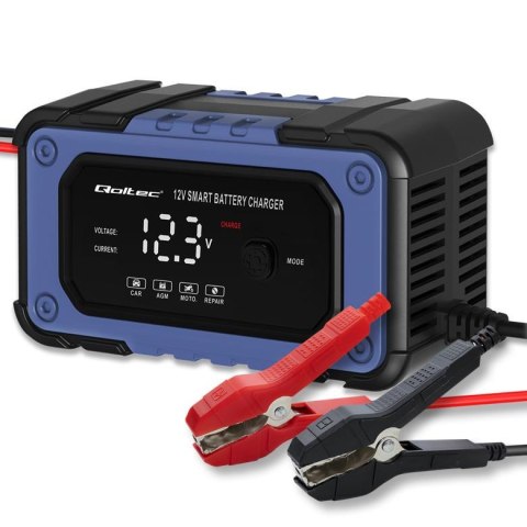 Prostownik Qoltec do akumulatora z funkcją naprawy | Inteligentna mikroprocesorowa ładowarka | 12V | 6A | LED | 4 tryby Prostownik Qoltec do akumulatora z funkcją naprawy | Inteligentna mikroprocesorowa ładowarka | 12V | 6A | LED | 4 tryby