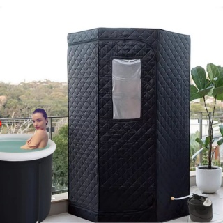 Przenośna sauna parowa domowa, zestaw - czarna