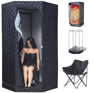 Przenośna sauna parowa domowa, zestaw - czarna
