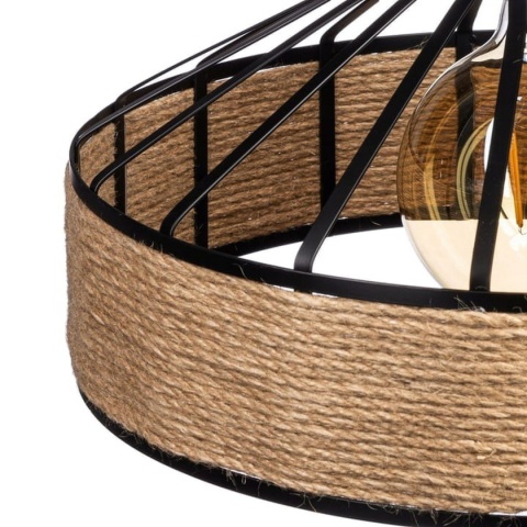 Lampa sufitowa z liny konopnej na oryginalnej jutowej linie - średnica 50 cm