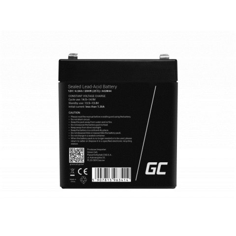 GREEN CELL AKUMULATOR ŻELOWY AGM44 12V 4.5AH GREEN CELL AKUMULATOR ŻELOWY AGM44 12V 4.5AH
