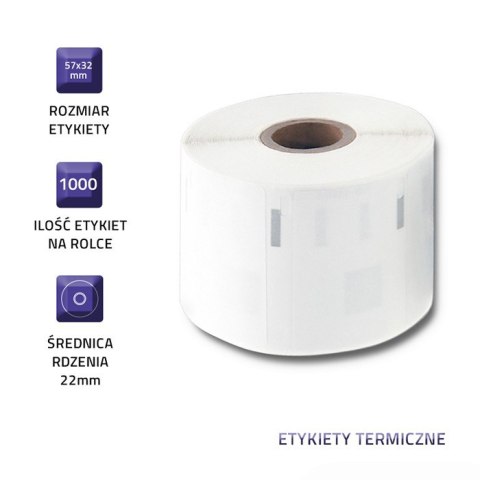 Qoltec Etykiety do DYMO LW-11354 | S0722540 | 57 x 32 mm | 1000 sztuk Qoltec Etykiety do DYMO LW-11354 | S0722540 | 57 x 32 mm | 1000 sztuk