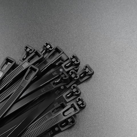 Qoltec Opaski zaciskowe wielorazowe/trytytki | 7.2 * 300mm | Nylon UV | Czarne