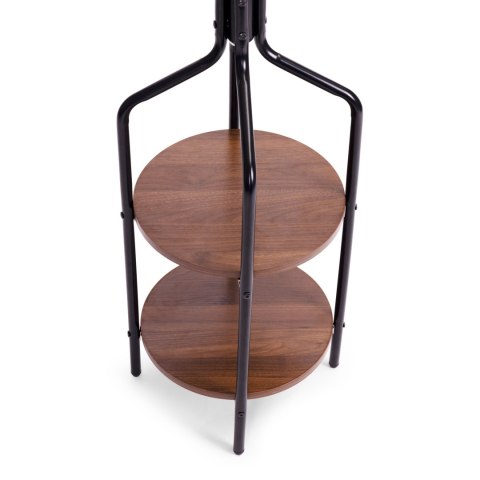 Wieszak stojący z półkami 8 haczyków 180 cm metal czarny ModernHome Wieszak stojący z półkami 8 haczyków 180 cm metal czarny ModernHome