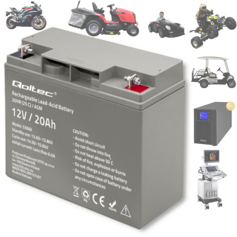 Qoltec Akumulator AGM | 12V | 20Ah | max. 300A Qoltec Akumulator AGM | 12V | 20Ah | max. 300A