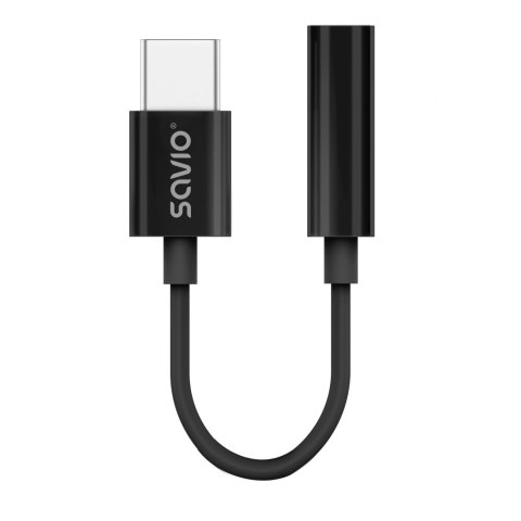 Adapter audio Savio AK-74 USB-C Jack 3,5mm czarny Adapter audio Savio AK-74 USB-C Jack 3,5mm czarny